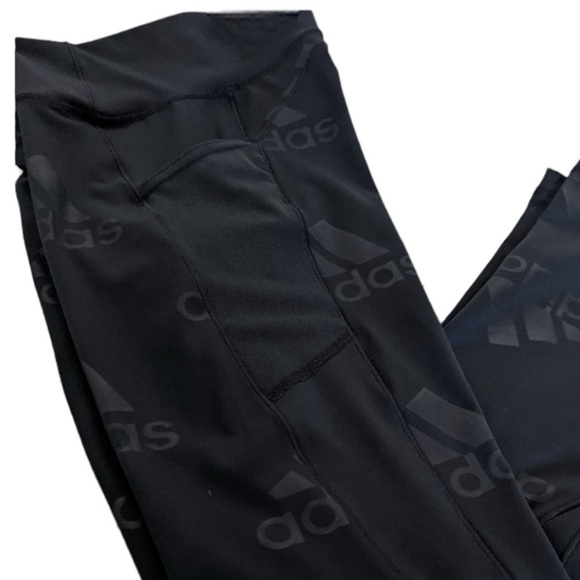 Adidas Women’s Believe This 2.0 Black Signature Printed Leggings Large Dark Goth - Picture 11 of 16